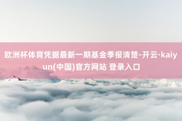 欧洲杯体育凭据最新一期基金季报清楚-开云·kaiyun(中国)官方网站 登录入口