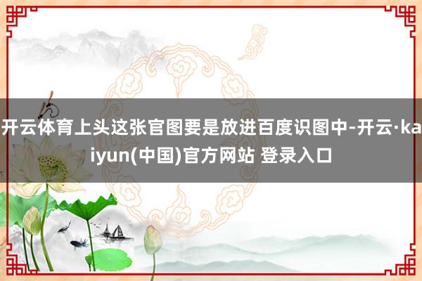 开云体育上头这张官图要是放进百度识图中-开云·kaiyun(中国)官方网站 登录入口