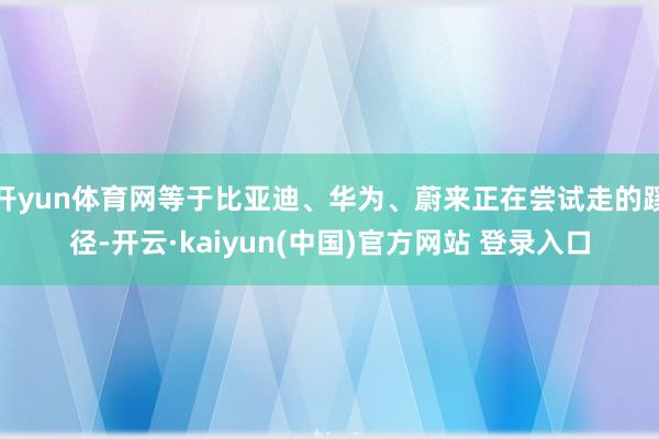 开yun体育网等于比亚迪、华为、蔚来正在尝试走的蹊径-开云·kaiyun(中国)官方网站 登录入口