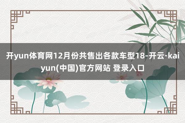 开yun体育网12月份共售出各款车型18-开云·kaiyun(中国)官方网站 登录入口