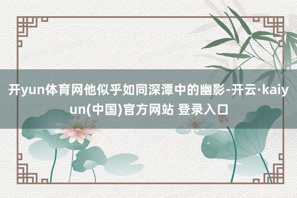 开yun体育网他似乎如同深潭中的幽影-开云·kaiyun(中国)官方网站 登录入口
