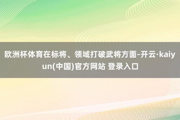 欧洲杯体育在标将、领域打破武将方面-开云·kaiyun(中国)官方网站 登录入口