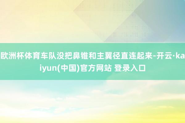 欧洲杯体育车队没把鼻锥和主翼径直连起来-开云·kaiyun(中国)官方网站 登录入口