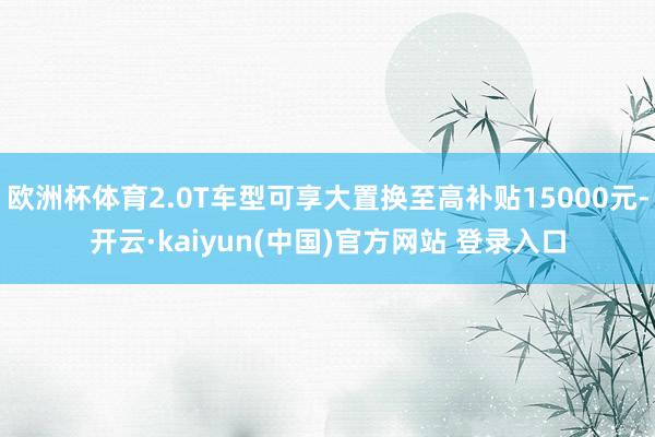 欧洲杯体育2.0T车型可享大置换至高补贴15000元-开云·kaiyun(中国)官方网站 登录入口