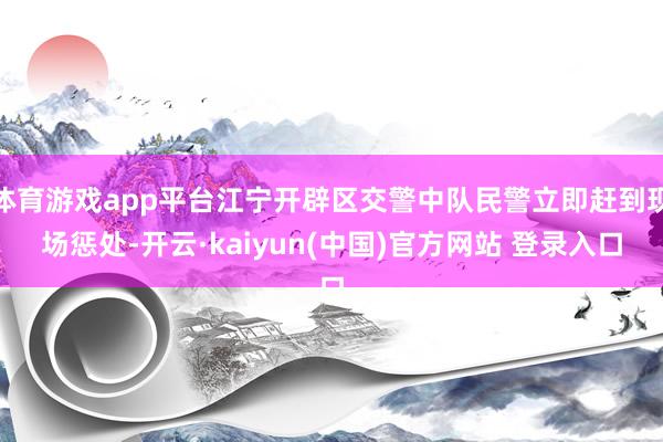 体育游戏app平台江宁开辟区交警中队民警立即赶到现场惩处-开云·kaiyun(中国)官方网站 登录入口