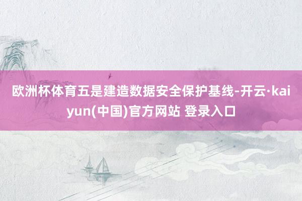 欧洲杯体育　　五是建造数据安全保护基线-开云·kaiyun(中国)官方网站 登录入口