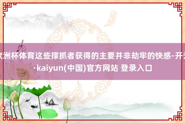 欧洲杯体育这些撑抓者获得的主要并非劫牢的快感-开云·kaiyun(中国)官方网站 登录入口