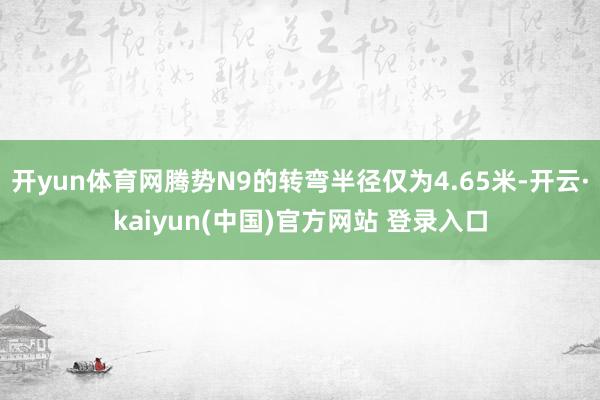 开yun体育网腾势N9的转弯半径仅为4.65米-开云·kaiyun(中国)官方网站 登录入口