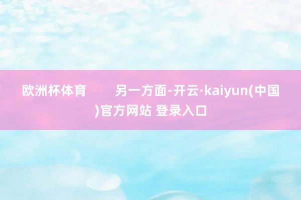 欧洲杯体育        另一方面-开云·kaiyun(中国)官方网站 登录入口