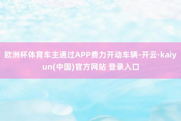 欧洲杯体育车主通过APP费力开动车辆-开云·kaiyun(中国)官方网站 登录入口
