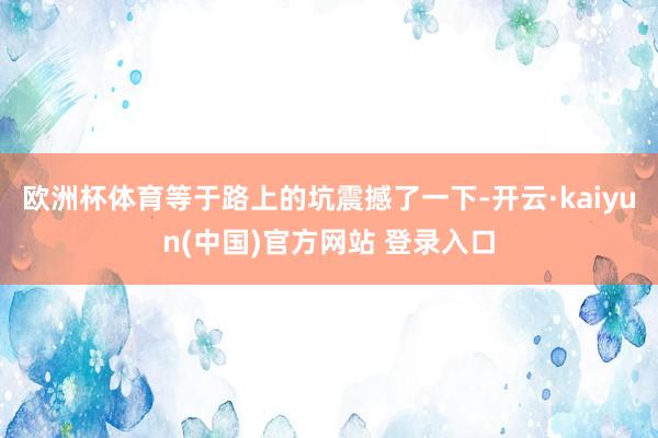 欧洲杯体育等于路上的坑震撼了一下-开云·kaiyun(中国)官方网站 登录入口