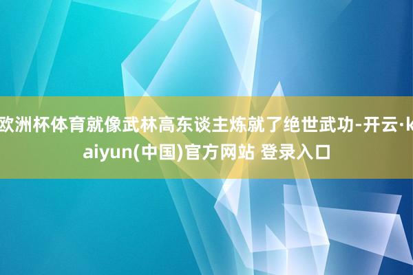 欧洲杯体育就像武林高东谈主炼就了绝世武功-开云·kaiyun(中国)官方网站 登录入口