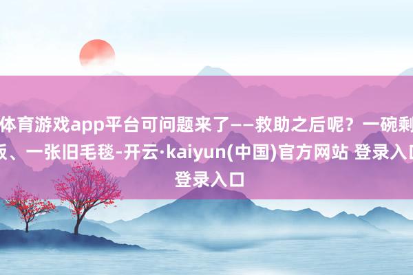 体育游戏app平台可问题来了——救助之后呢？一碗剩饭、一张旧毛毯-开云·kaiyun(中国)官方网站 登录入口
