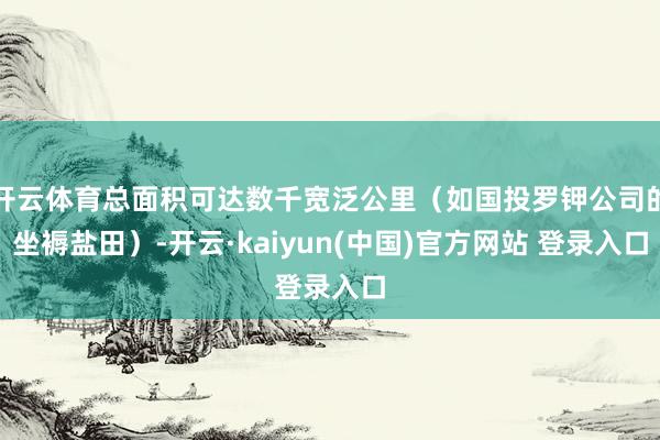 开云体育总面积可达数千宽泛公里（如国投罗钾公司的坐褥盐田）-开云·kaiyun(中国)官方网站 登录入口