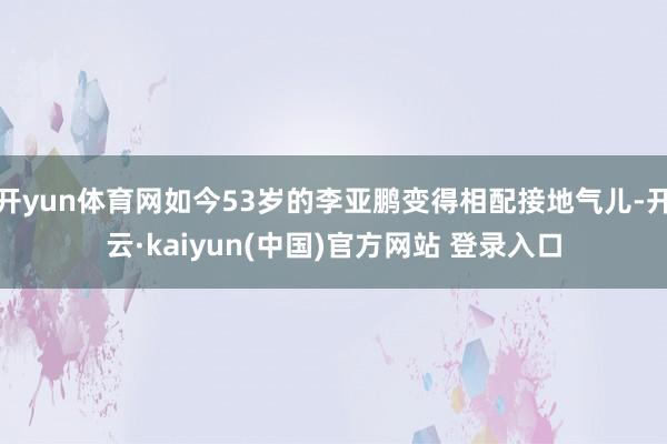 开yun体育网如今53岁的李亚鹏变得相配接地气儿-开云·kaiyun(中国)官方网站 登录入口