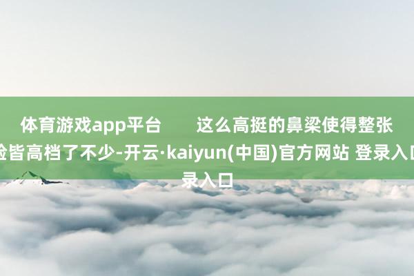 体育游戏app平台       这么高挺的鼻梁使得整张脸皆高档了不少-开云·kaiyun(中国)官方网站 登录入口