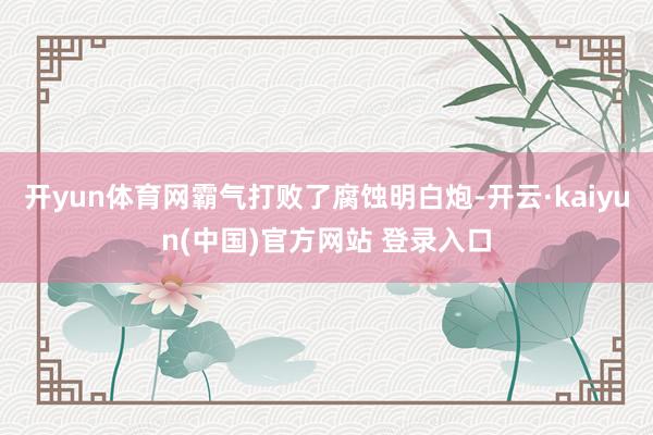 开yun体育网霸气打败了腐蚀明白炮-开云·kaiyun(中国)官方网站 登录入口