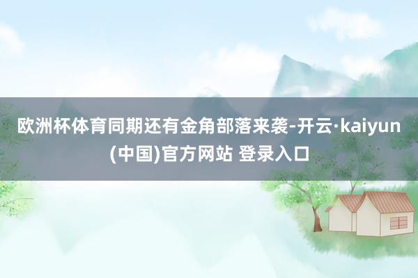 欧洲杯体育同期还有金角部落来袭-开云·kaiyun(中国)官方网站 登录入口