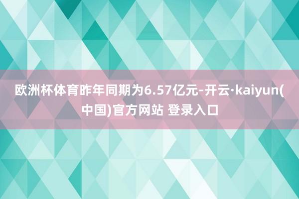 欧洲杯体育昨年同期为6.57亿元-开云·kaiyun(中国)官方网站 登录入口