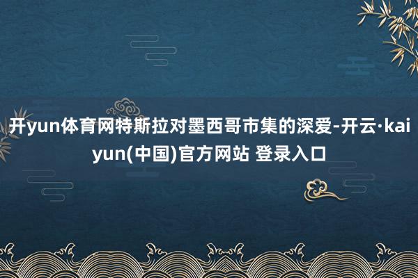 开yun体育网特斯拉对墨西哥市集的深爱-开云·kaiyun(中国)官方网站 登录入口