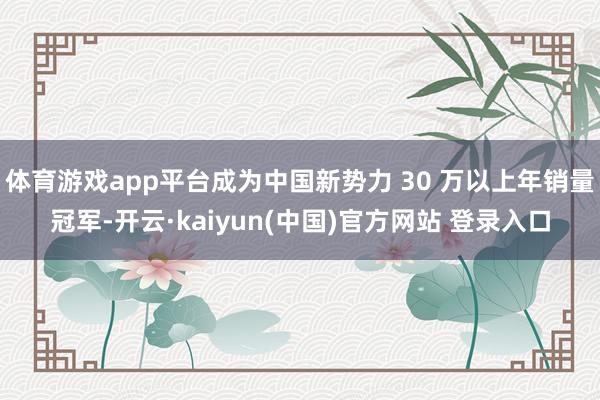 体育游戏app平台成为中国新势力 30 万以上年销量冠军-开云·kaiyun(中国)官方网站 登录入口