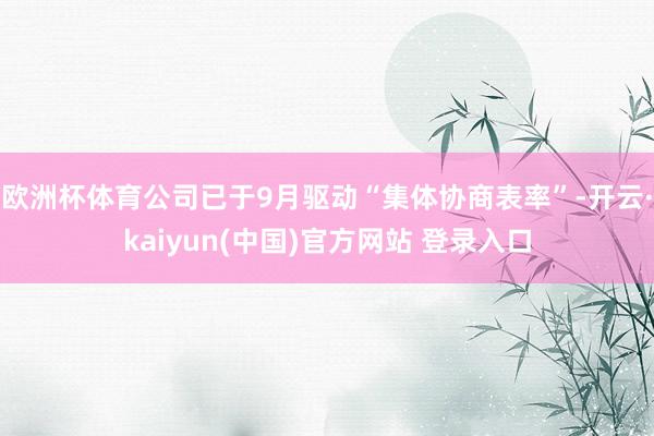 欧洲杯体育公司已于9月驱动“集体协商表率”-开云·kaiyun(中国)官方网站 登录入口
