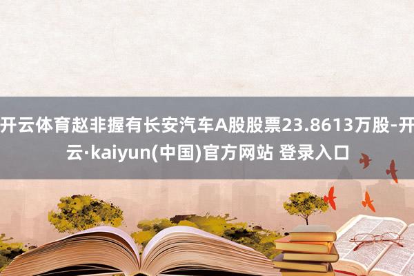 开云体育赵非握有长安汽车A股股票23.8613万股-开云·kaiyun(中国)官方网站 登录入口