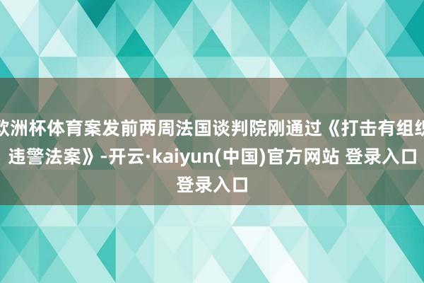 欧洲杯体育案发前两周法国谈判院刚通过《打击有组织违警法案》-开云·kaiyun(中国)官方网站 登录入口