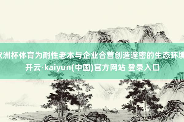 欧洲杯体育为耐性老本与企业合营创造邃密的生态环境-开云·kaiyun(中国)官方网站 登录入口
