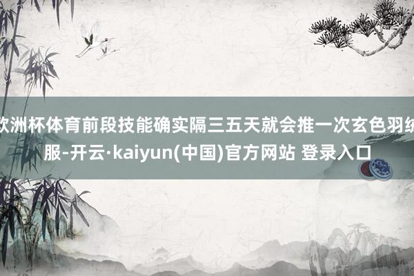 欧洲杯体育前段技能确实隔三五天就会推一次玄色羽绒服-开云·kaiyun(中国)官方网站 登录入口