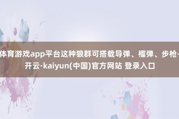 体育游戏app平台这种狼群可搭载导弹、榴弹、步枪-开云·kaiyun(中国)官方网站 登录入口