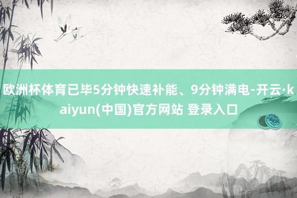 欧洲杯体育已毕5分钟快速补能、9分钟满电-开云·kaiyun(中国)官方网站 登录入口