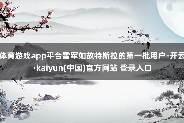 体育游戏app平台雷军如故特斯拉的第一批用户-开云·kaiyun(中国)官方网站 登录入口