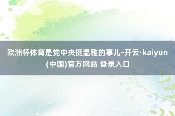 欧洲杯体育是党中央挺温雅的事儿-开云·kaiyun(中国)官方网站 登录入口