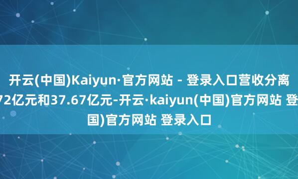 开云(中国)Kaiyun·官方网站 - 登录入口营收分离为37.72亿元和37.67亿元-开云·kaiyun(中国)官方网站 登录入口