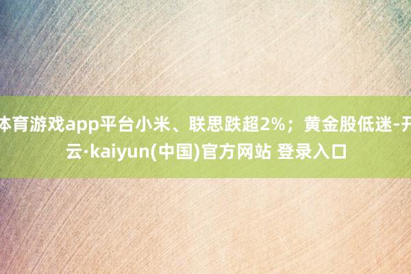 体育游戏app平台小米、联思跌超2%；黄金股低迷-开云·kaiyun(中国)官方网站 登录入口