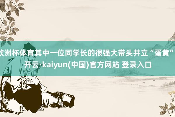 欧洲杯体育其中一位同学长的很强大带头并立“蛋黄”-开云·kaiyun(中国)官方网站 登录入口