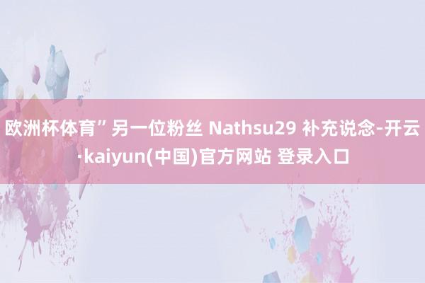 欧洲杯体育”另一位粉丝 Nathsu29 补充说念-开云·kaiyun(中国)官方网站 登录入口