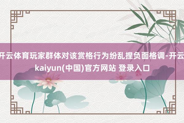 开云体育玩家群体对该赏格行为纷乱捏负面格调-开云·kaiyun(中国)官方网站 登录入口
