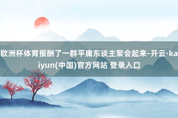 欧洲杯体育报酬了一群平庸东谈主聚会起来-开云·kaiyun(中国)官方网站 登录入口