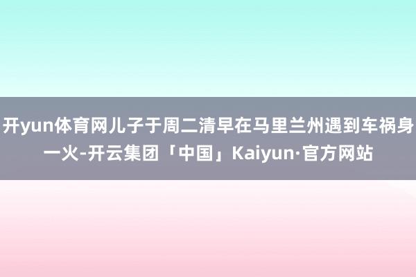 开yun体育网儿子于周二清早在马里兰州遇到车祸身一火-开云集