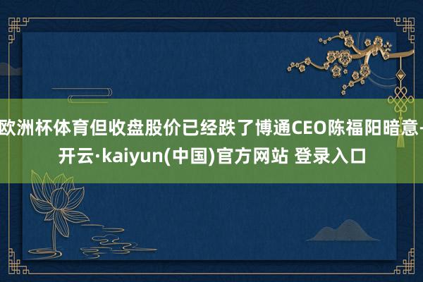 欧洲杯体育但收盘股价已经跌了博通CEO陈福阳暗意-开云·kaiyun(中国)官方网站 登录入口
