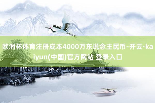 欧洲杯体育注册成本4000万东说念主民币-开云·kaiyun(中国)官方网站 登录入口