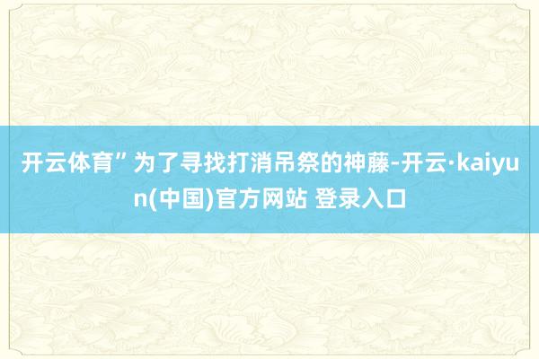 开云体育”为了寻找打消吊祭的神藤-开云·kaiyun(中国)官方网站 登录入口