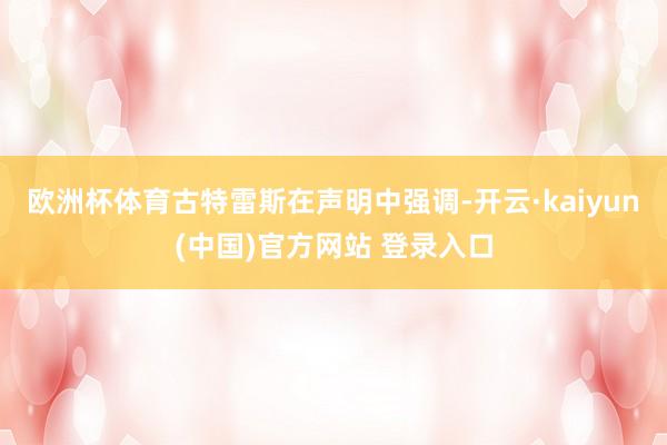 欧洲杯体育古特雷斯在声明中强调-开云·kaiyun(中国)官方网站 登录入口